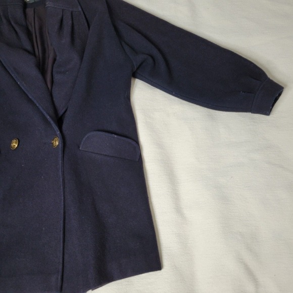 Donny Brook Coat Jacket Womens Wool Dark Blue Long Winter Size 12 Top Snow Cold - Picture 4 of 16